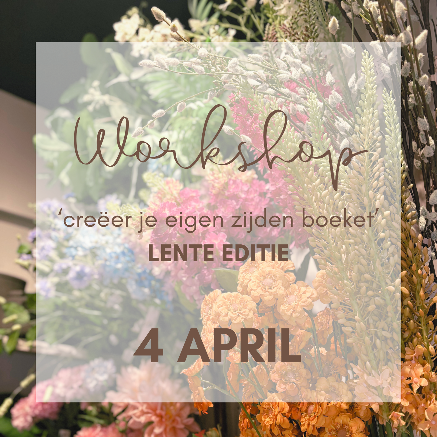 Workshop 'Creëer je eigen zijden boeket' | Zaterdagavond 4 April | Workshop bij Huisje 44 Gouda