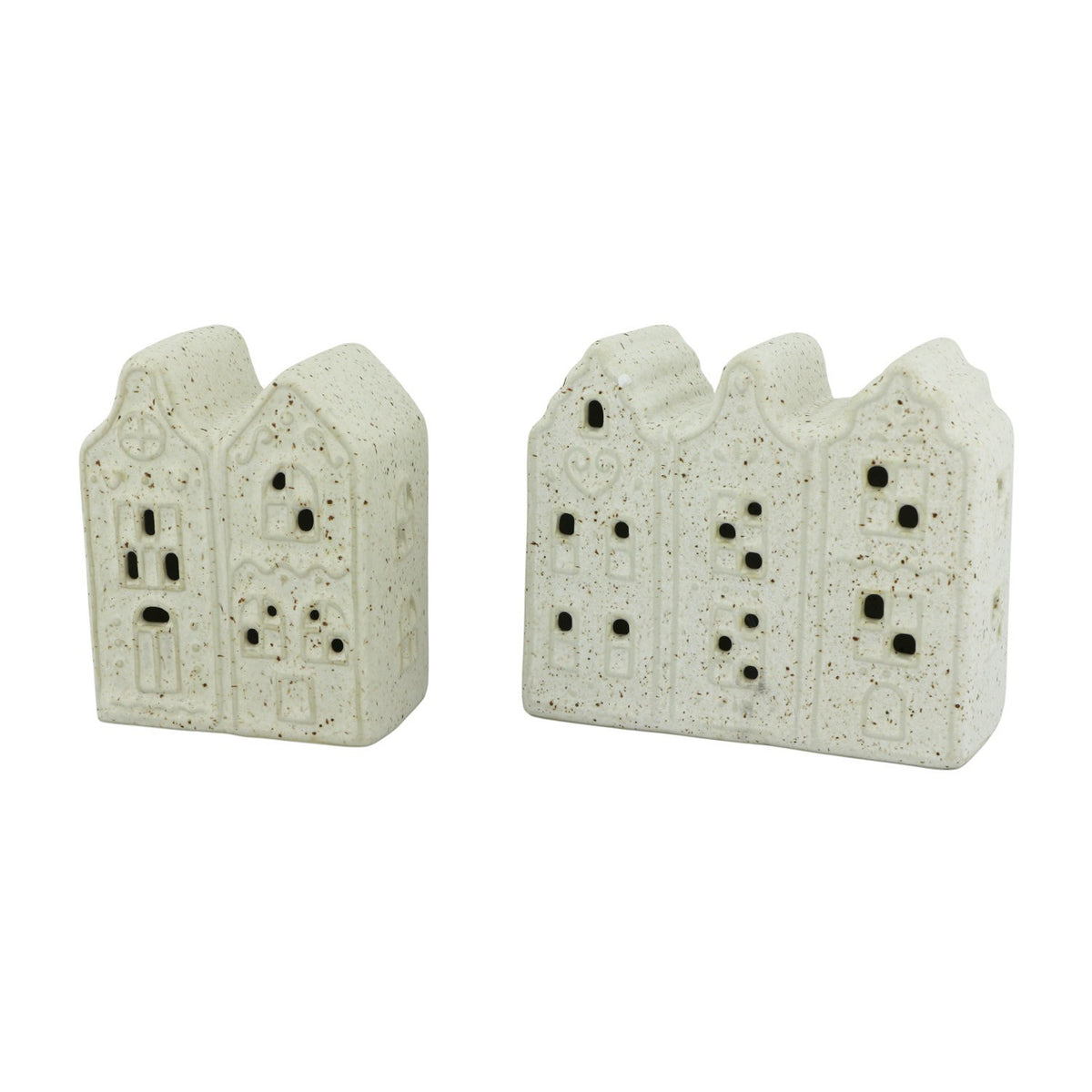 Decohuisje Row assorti 2 LED - Gebroken Wit