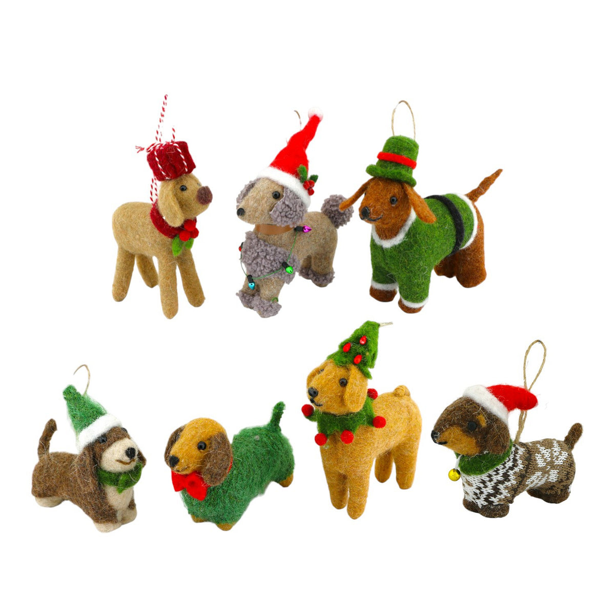 Ornament Felt Dogs Xmas van Home Society