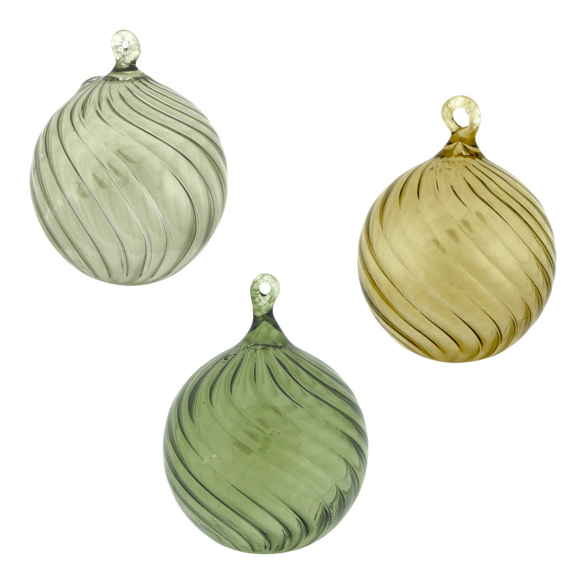 Ornament glas twist assorti 3 - Meerkleurig