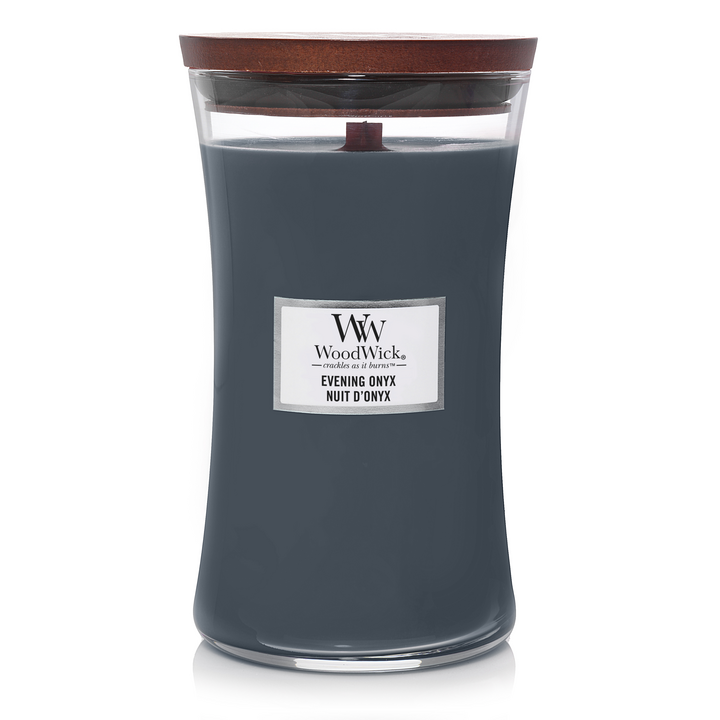 Evening Onyx Large WoodWick 610g 130 uur grote luxe avondkaars musk