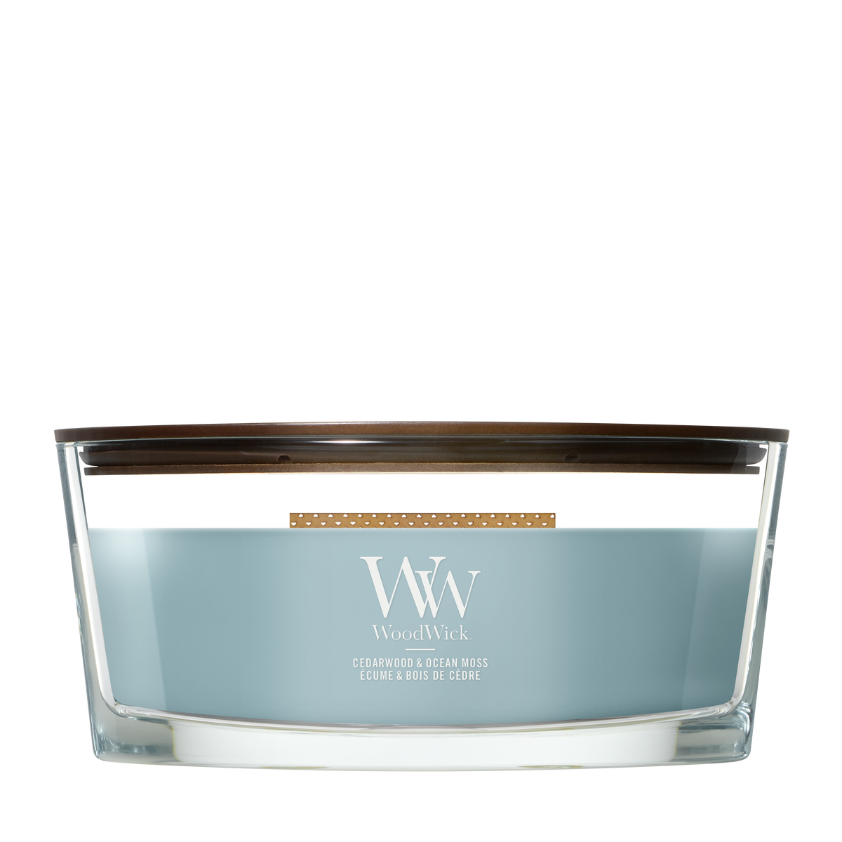 WoodWick Cedarwood & Ocean Moss geurkaars Ellipse