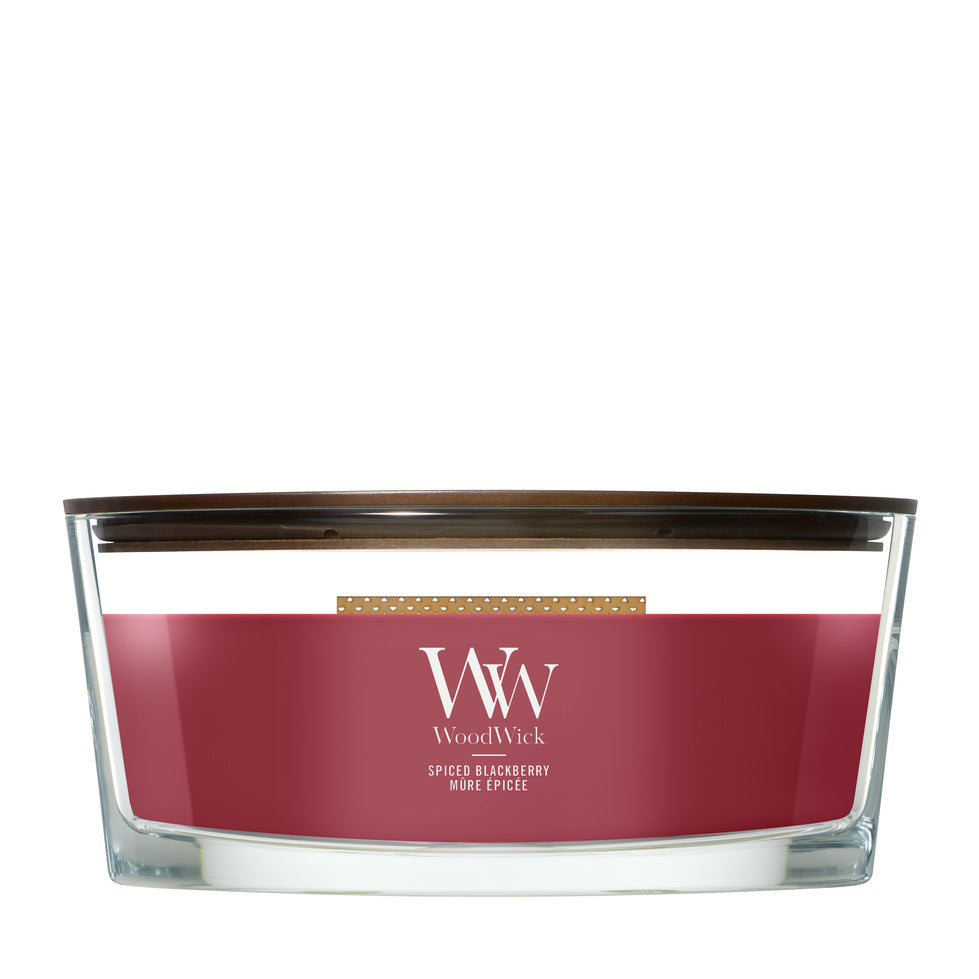 WoodWick Spiced Blackberry geurkaars Ellipse