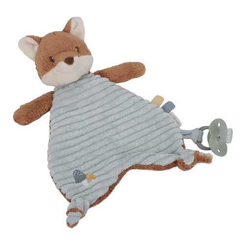 Knuffeldoekje knuffel Vos Forest Friends blauw van Little Dutch