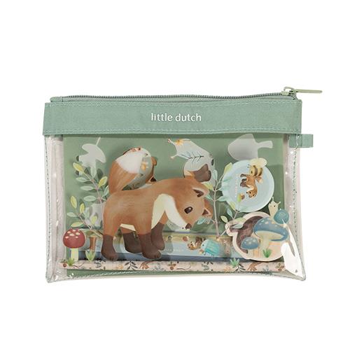 Etui met inhoud Forest Friends blauw van Little Dutch