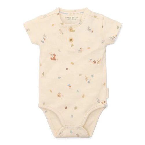 Romper korte mouw Forest Friends zand van Little Dutch