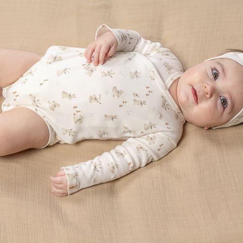 Romper overslag lange mouw - Wit - Newborn Naturals - Baby Bunny