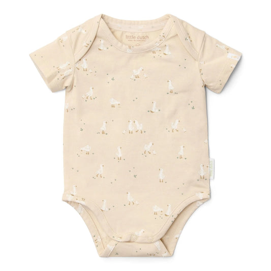 Romper korte mouw - Beige - Newborn Naturals - Little Goose