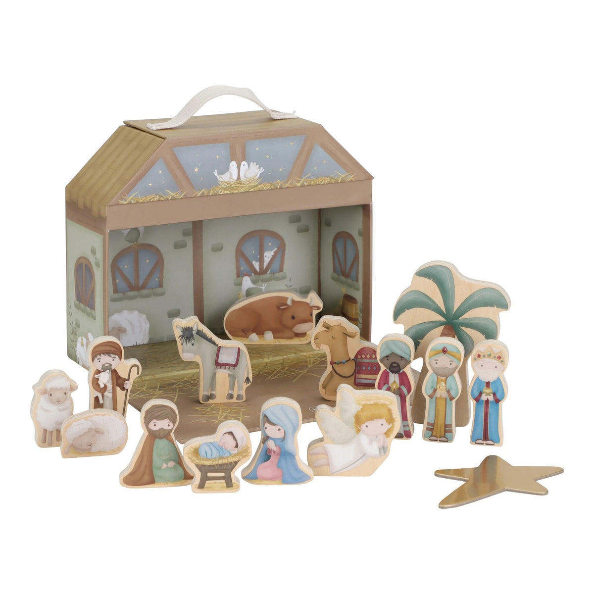 Kerststal speelkoffer van Little Dutch
