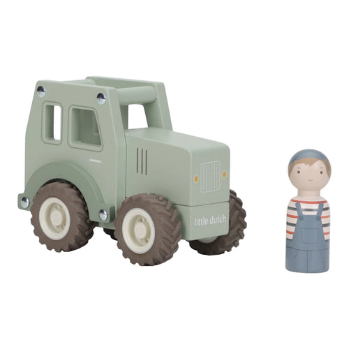 Houten tractor groen van Little Dutch