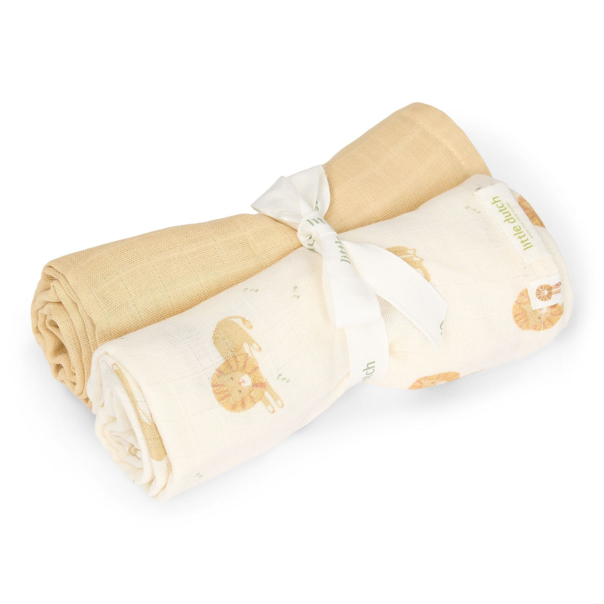 Swaddle set Safari Leo geel 70 x 70 cm van Little Dutch