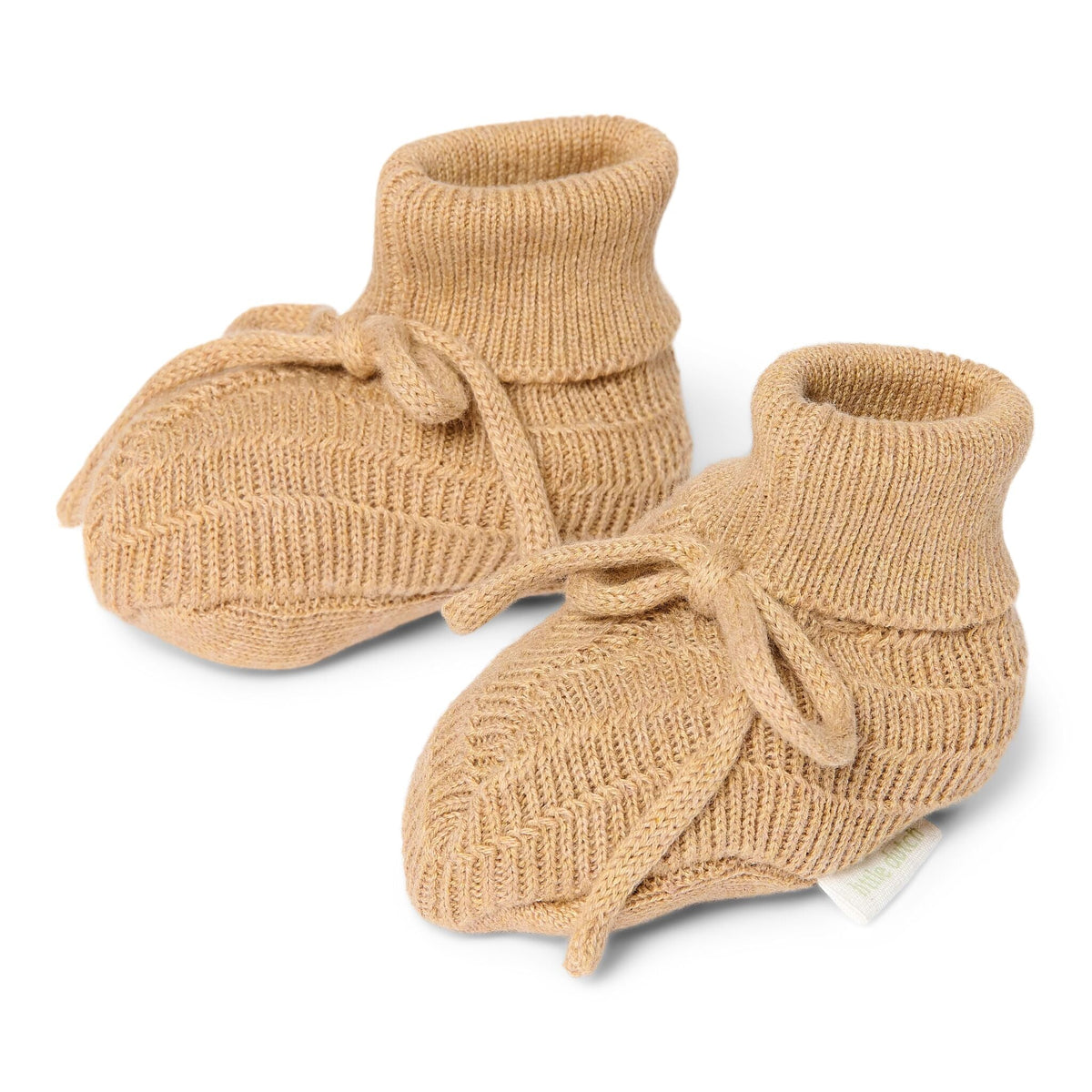 Gebreide slofjes Soft Tan Newborn Safari Friends van Little Dutch