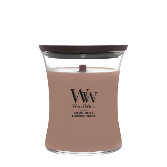 WoodWick Crystal Ginger geurkaars Medium