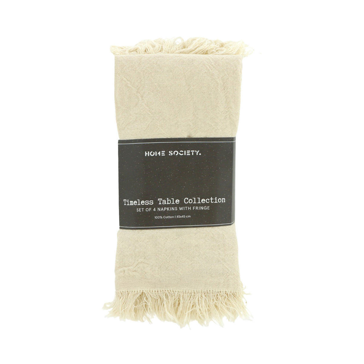 Servetten Fringe set van 4 - Beige