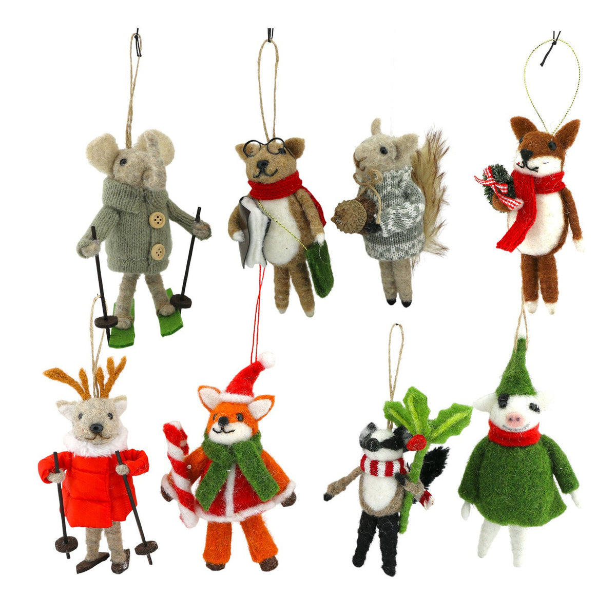 Ornament Felt Animals Xmas van Home Society