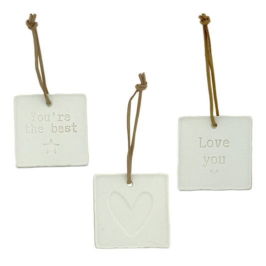 Ornament mini letter Love assorti 3 - Wit