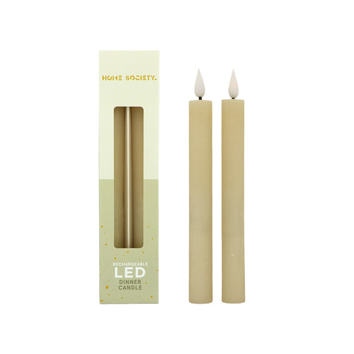 LED Dinerkaarsen oplaadbaar set van 2