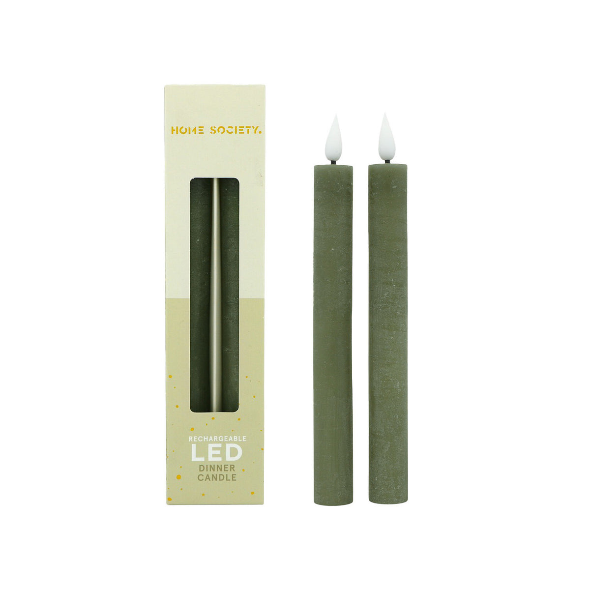 LED Dinerkaarsen oplaadbaar set van 2 - Groen