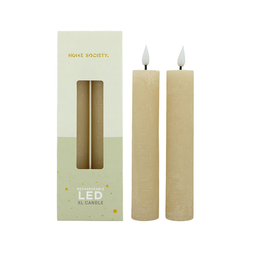 LED XL Dinerkaarsen oplaadbaar set van 2