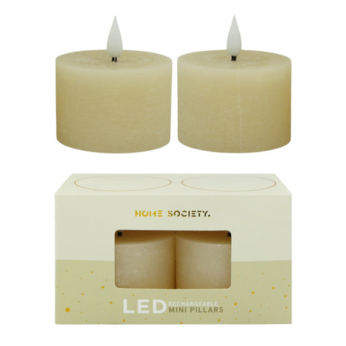 LED Mini Stompkaarsen oplaadbaar set van 2