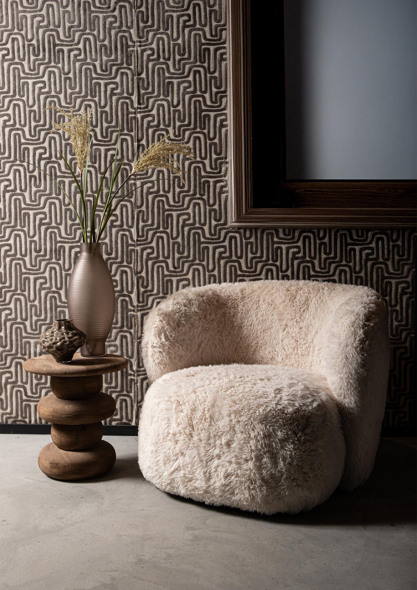 Aphrodite Fauteuil Small Fur Beige