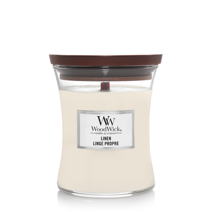 Linen Medium WoodWick 275g 60 uur schoon linnen citroen jasmijn