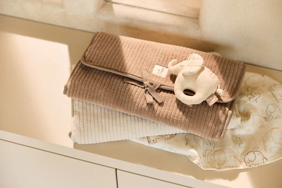 Jollein Verschoningsmat met Opbergvakken Cloudy Rib - Oatmeal