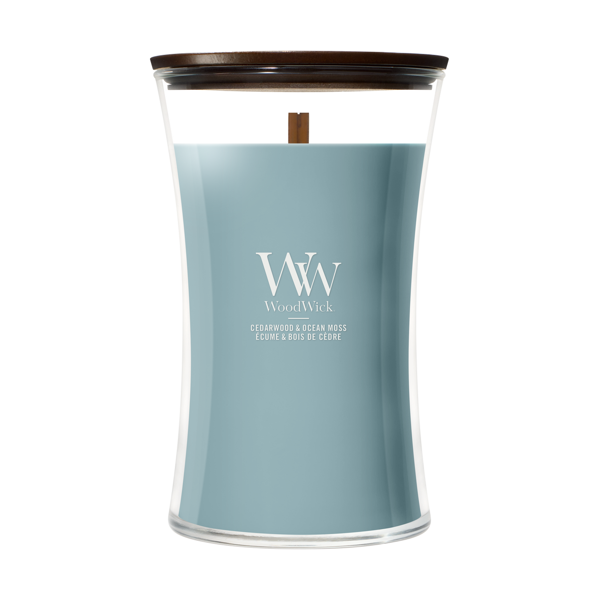 WoodWick Cedarwood & Ocean Moss geurkaars Large