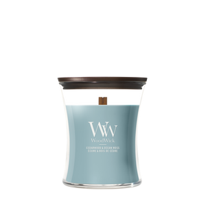 WoodWick Cedarwood & Ocean Moss geurkaars