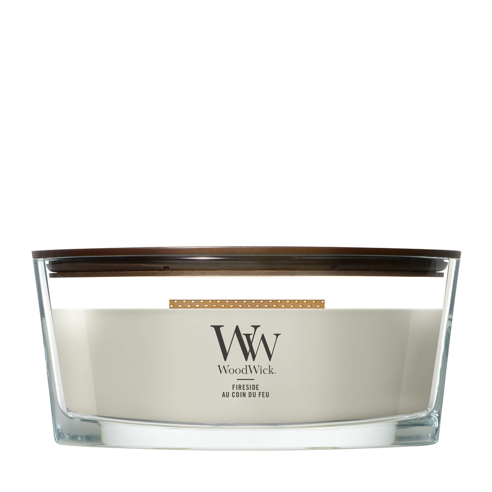 WoodWick Fireside geurkaars Ellipse