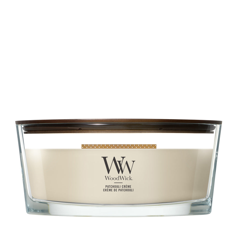 WoodWick Patchouli Creme geurkaars Ellipse