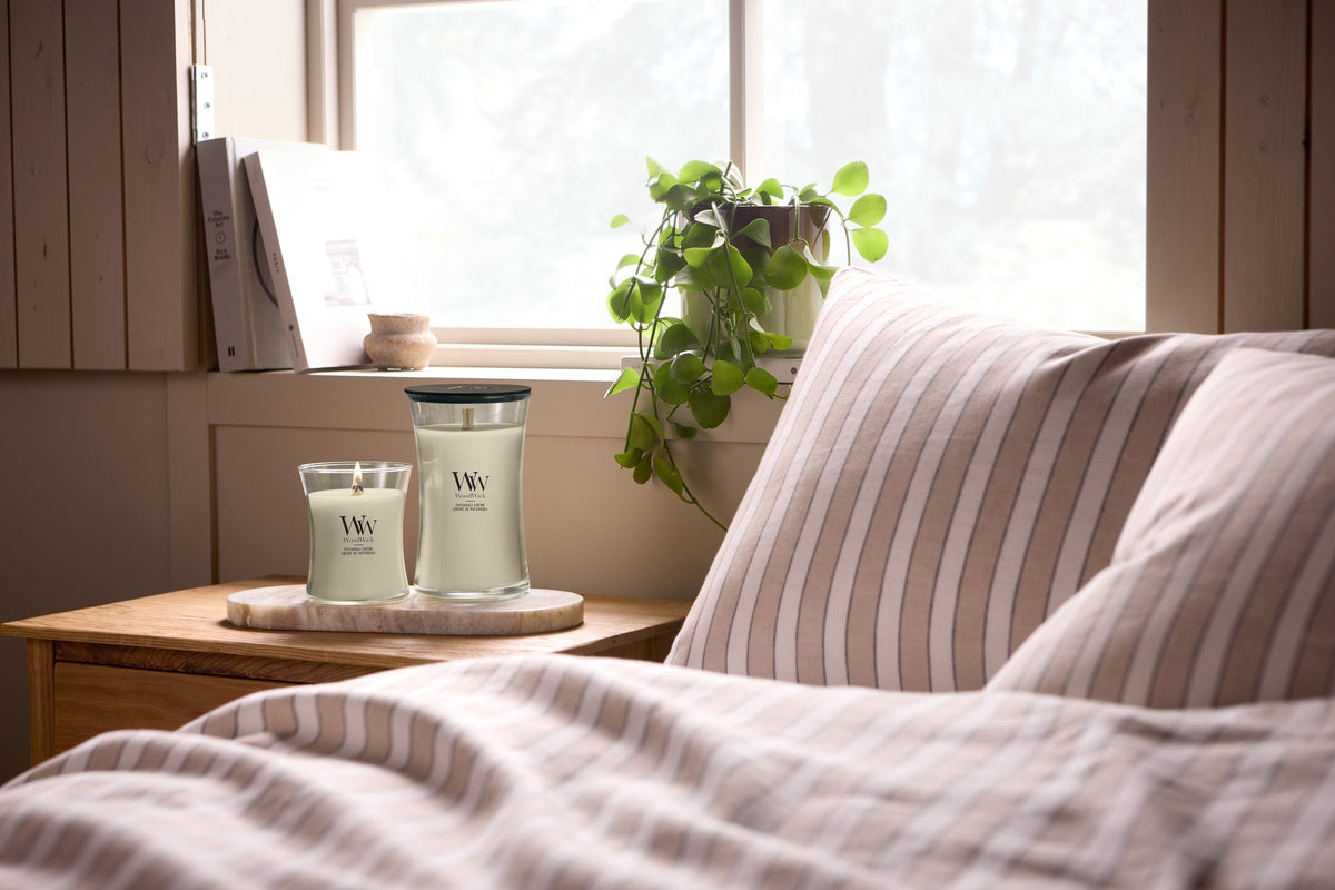 WoodWick Patchouli Creme geurkaars
