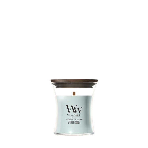 WoodWick Sagewood & Seagrass geurkaars Mini