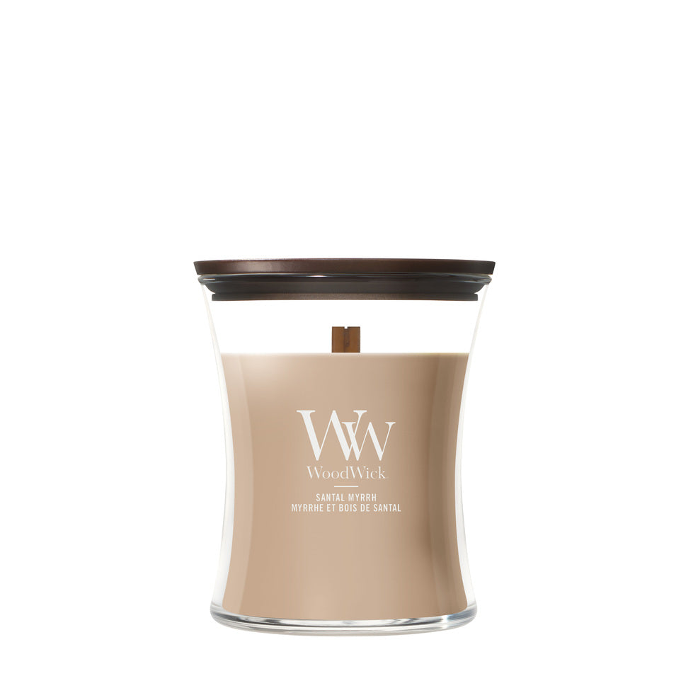 WoodWick Santal Myrrh geurkaars Medium