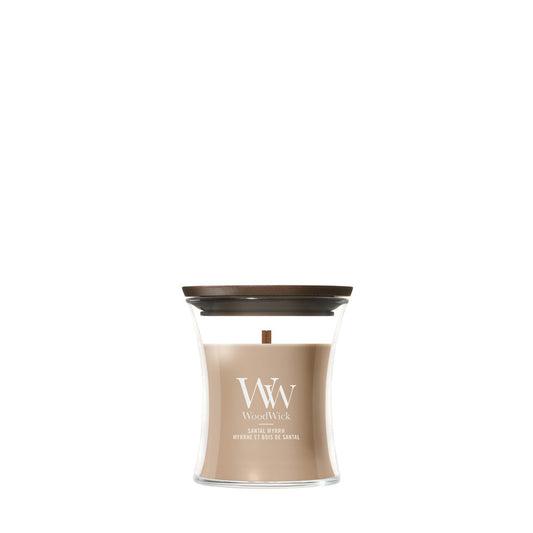 WoodWick Santal Myrrh geurkaars Mini