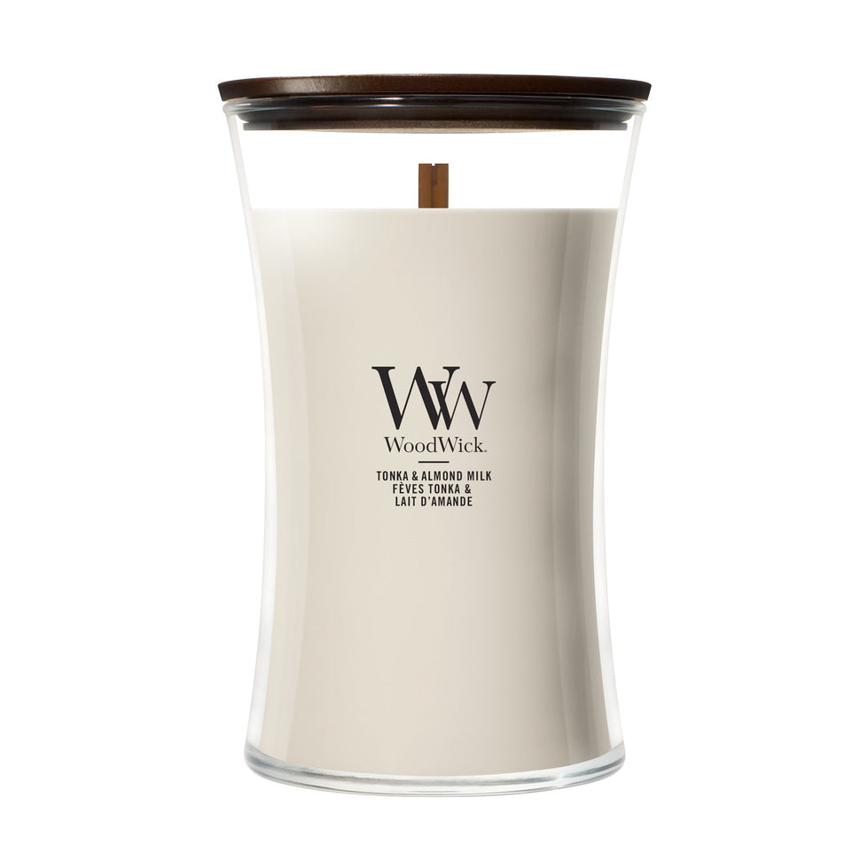 WoodWick Tonka & Almond Milk geurkaars Large