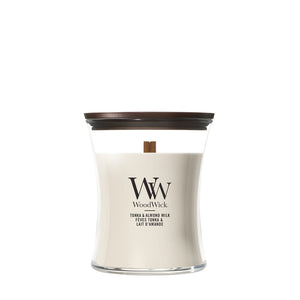 WoodWick Tonka & Almond Milk geurkaars Medium