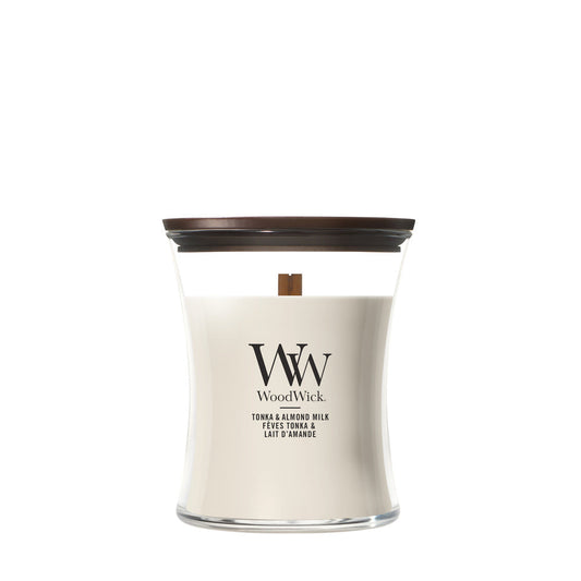 WoodWick Tonka & Almond Milk geurkaars Medium