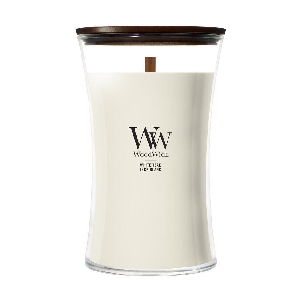 WoodWick White Teak geurkaars Large