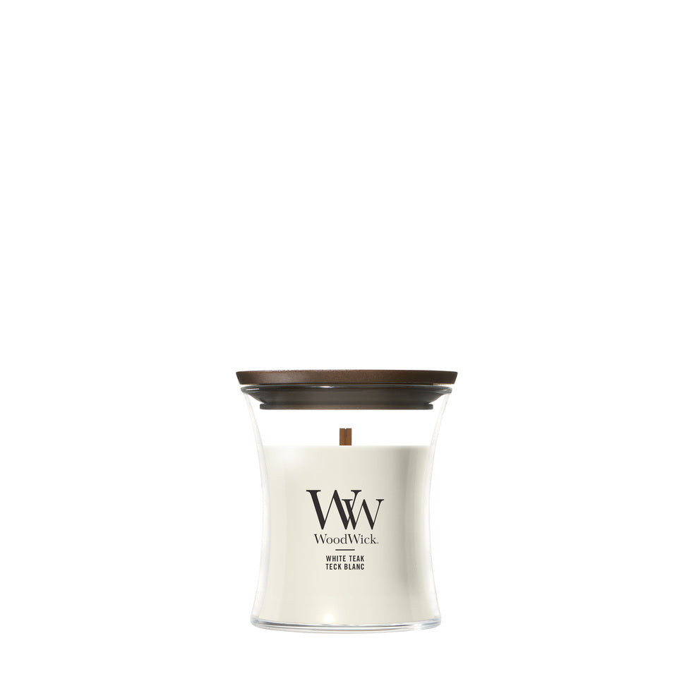 WoodWick White Teak geurkaars Mini