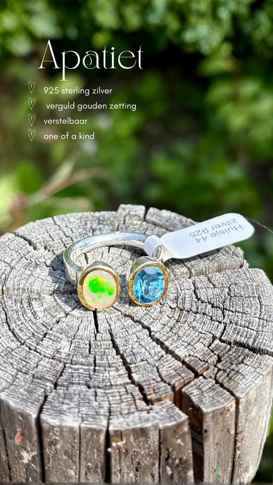 Ring met apatiet van 925 sterling zilver bij Huisje 44