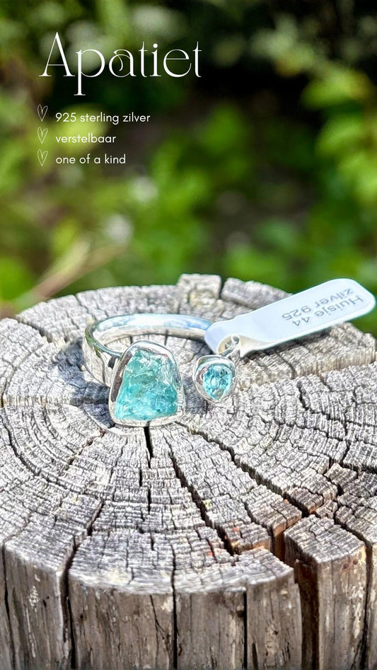 Ring met apatiet van 925 sterling zilver bij Huisje 44
