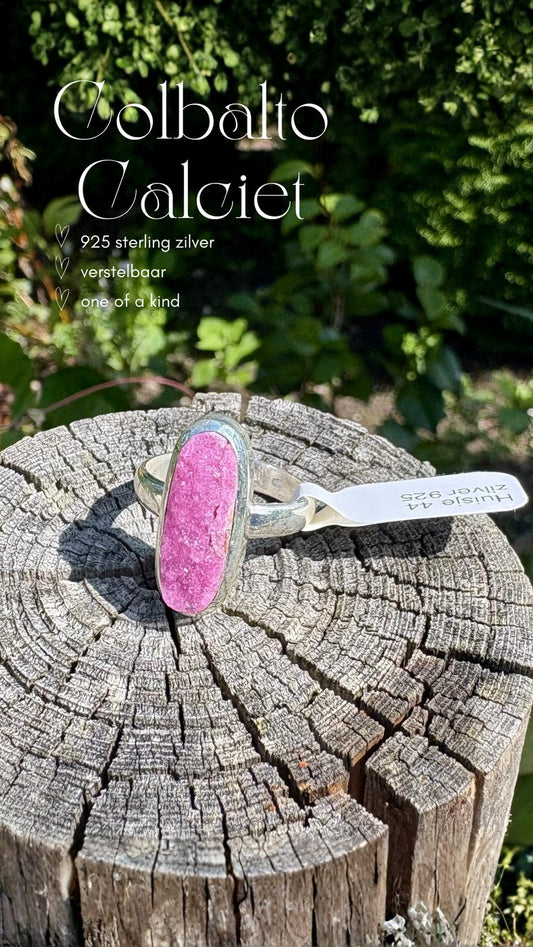 Ring met cobaltocalciet van 925 sterling zilver bij Huisje 44