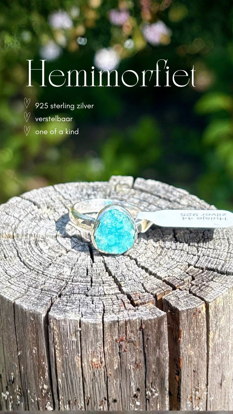 Ring met hemimorfiet van 925 sterling zilver bij Huisje 44