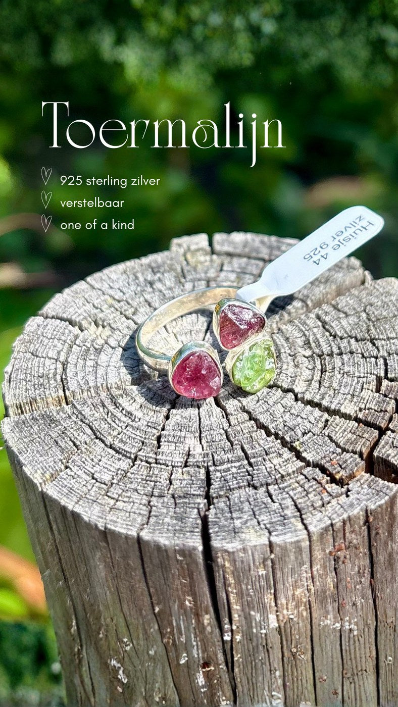 Ring met toermalijn van 925 sterling zilver bij Huisje 44