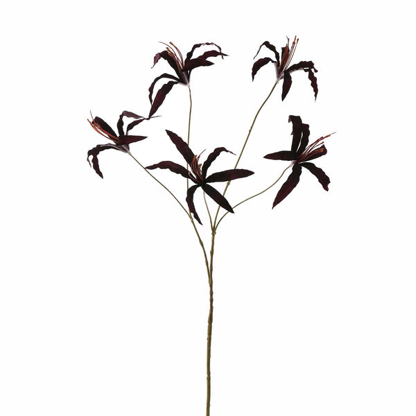 Zijden lycoris radiata bordeaux 84 cm, zijden bloem